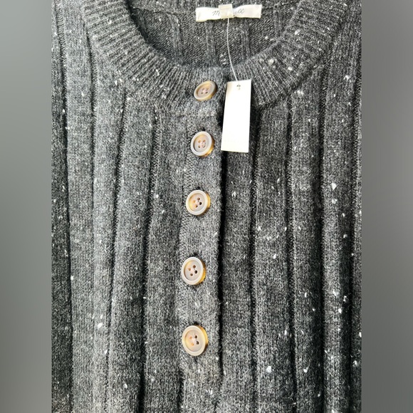 Madewell Sweaters - Madewell - NWT - 1X - Gray - Sweater - Long Sleeve - 5 Button